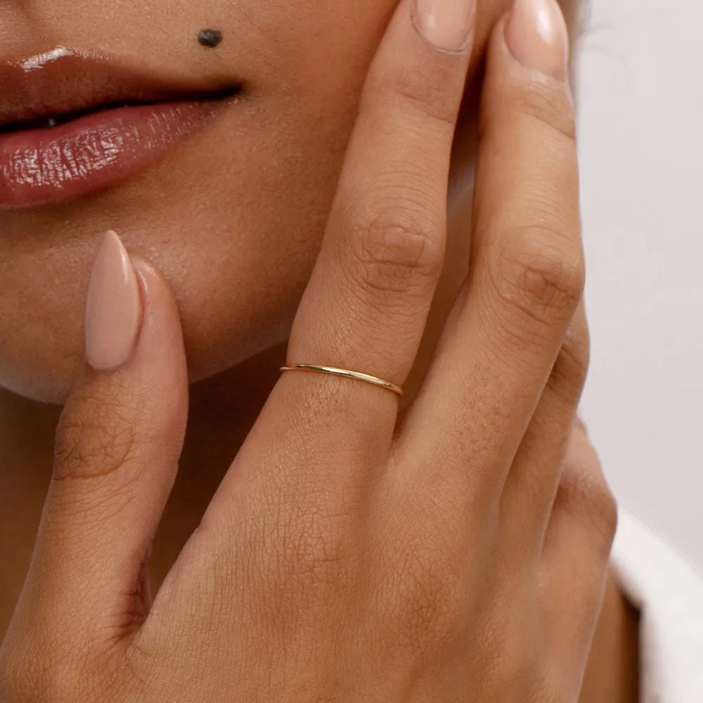 Thin Plain Stacker Ring in 10k Gold