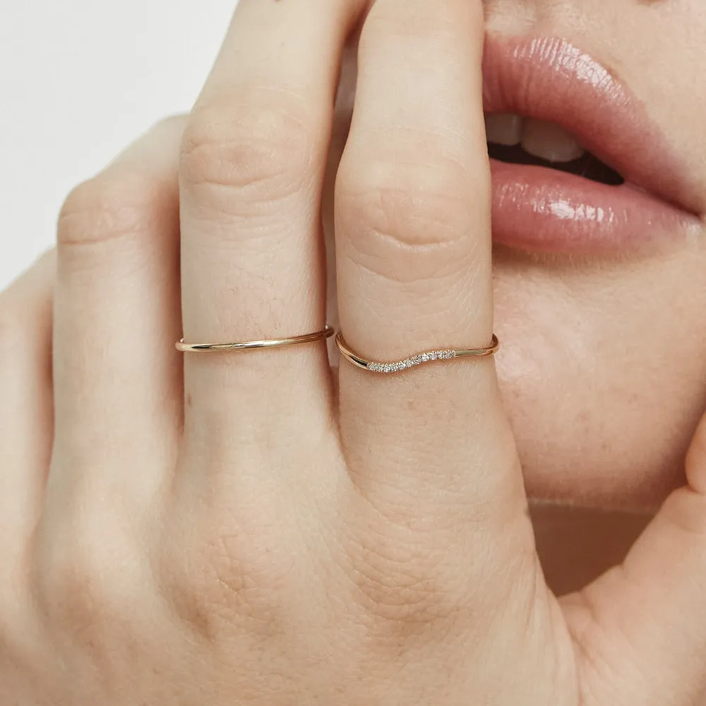 Thin Plain Stacker Ring in 10k Gold