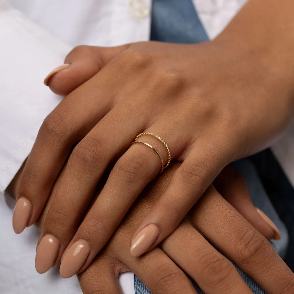 Thin Plain Stacker Ring in 10k Gold