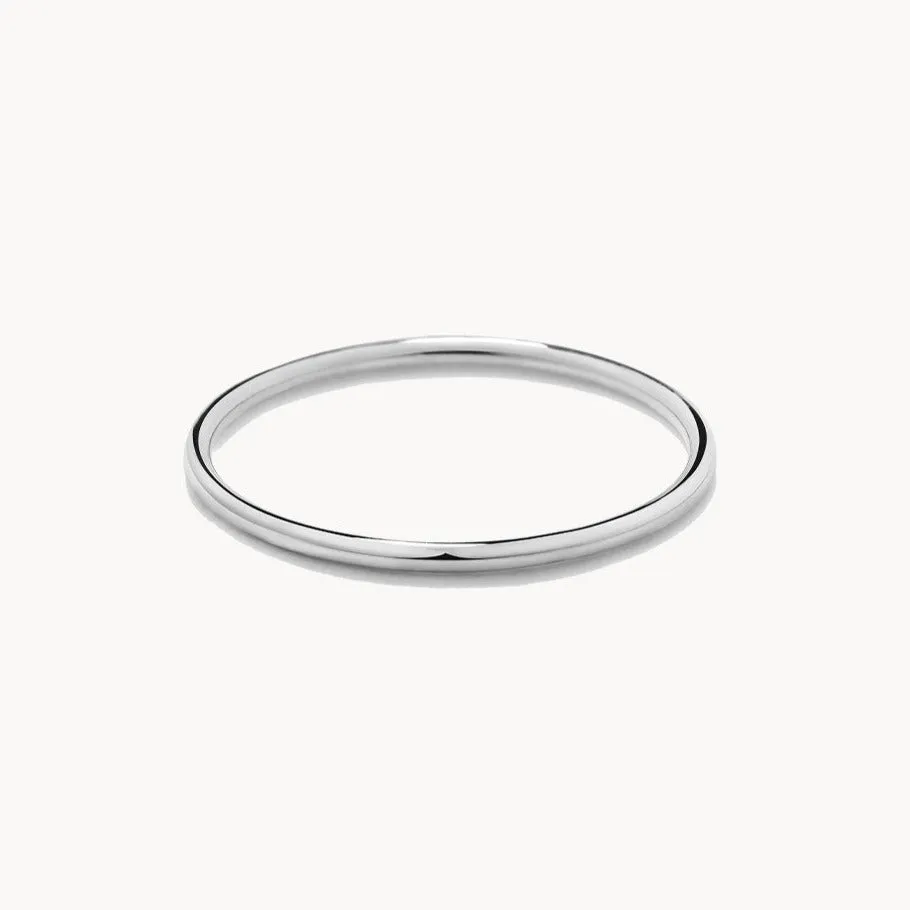 Thin Plain Stacker Ring in Silver