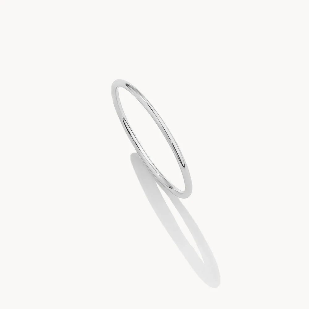 Thin Plain Stacker Ring in Silver