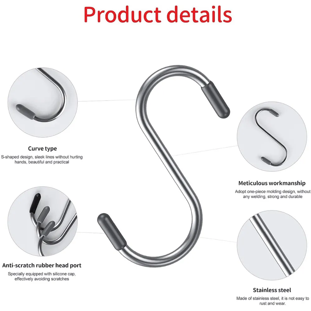 Unique S Shaped Hook For Hangers (Pack Of 5)