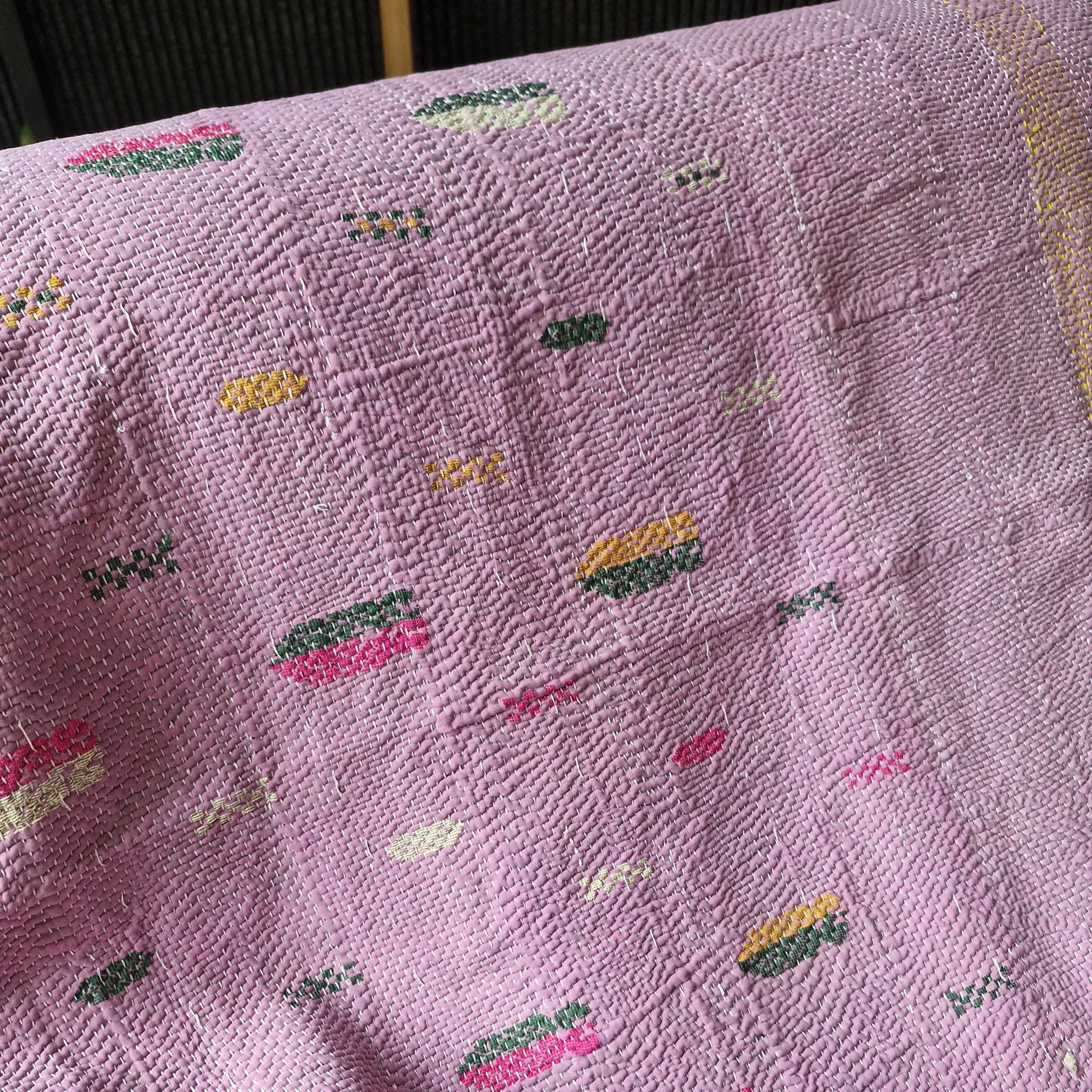 Vintage Kantha Throw Multi Stripe