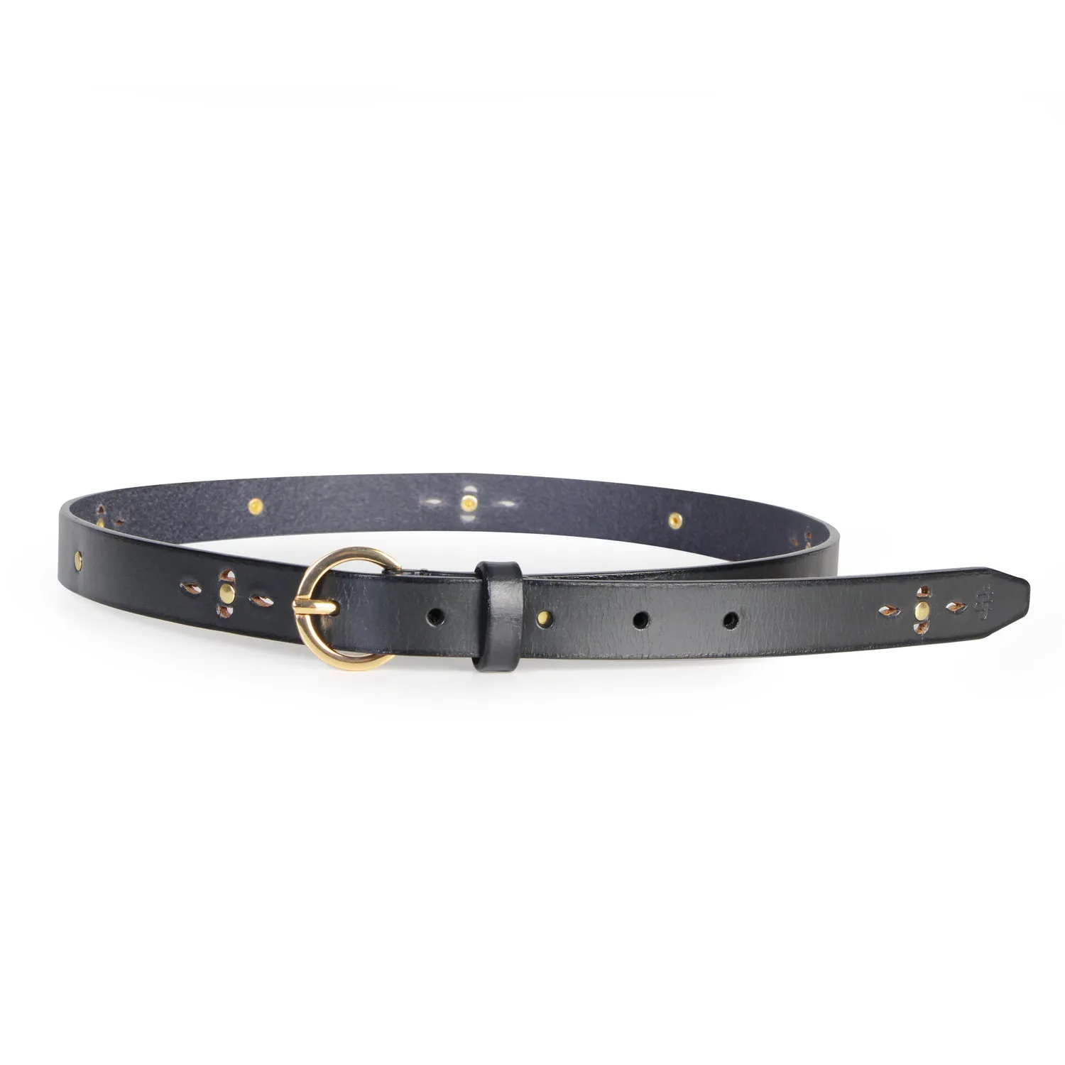 Women's Leather waist Belt - Navy