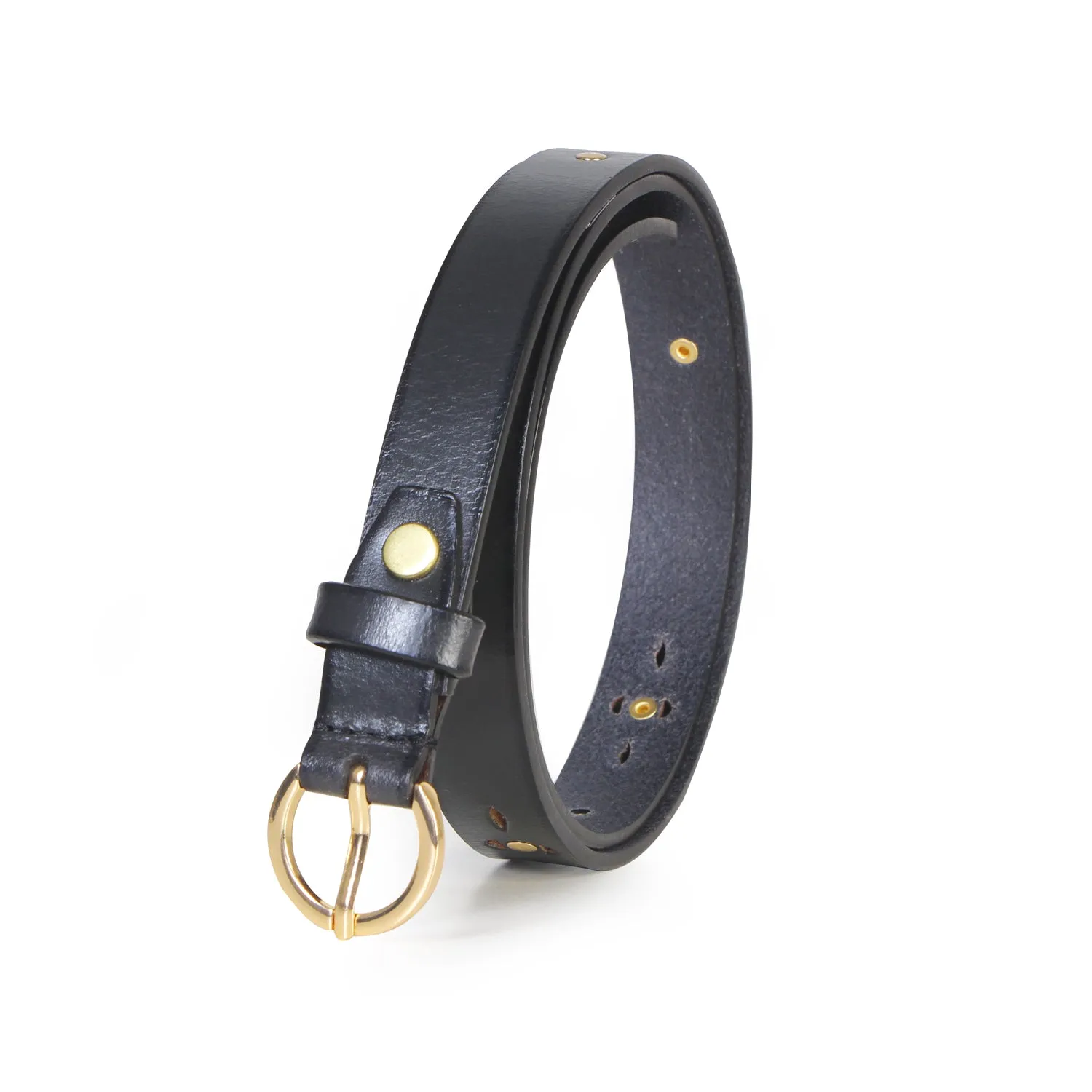 Women's Leather waist Belt - Navy