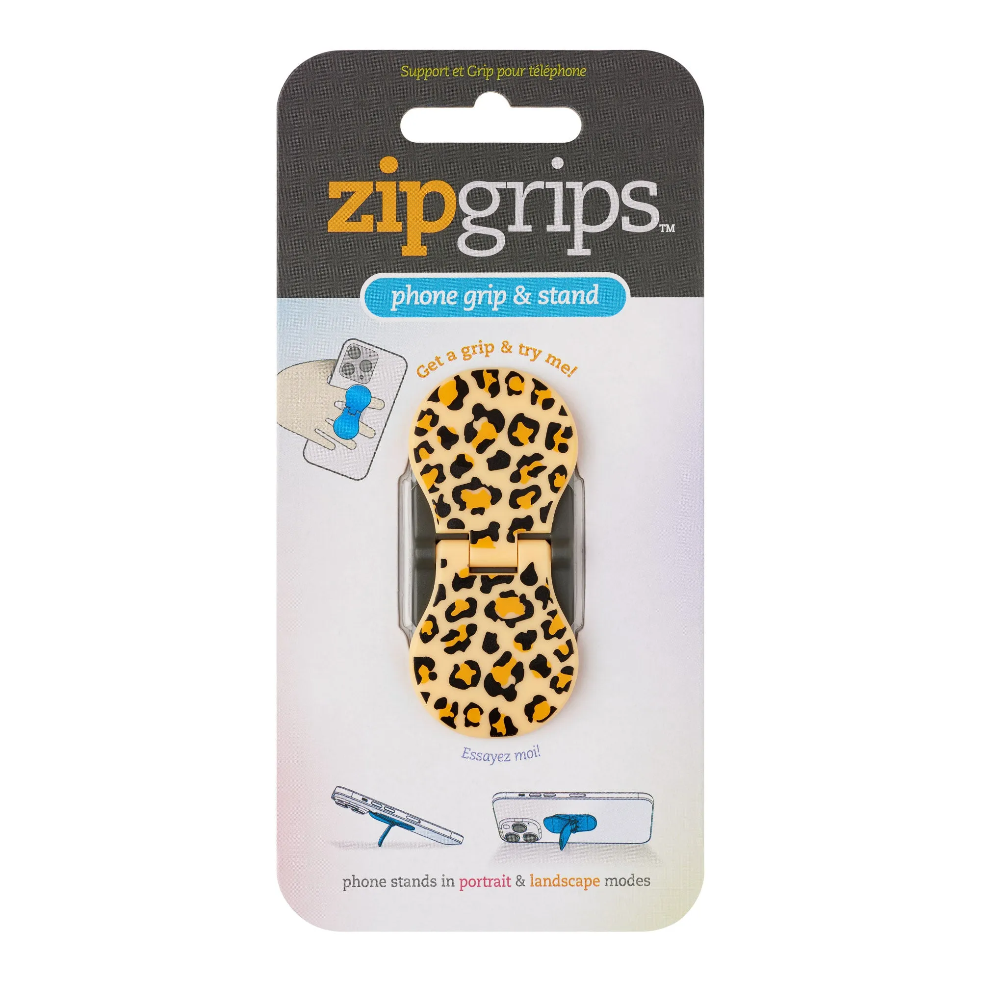 ZipGrips Phone Holder - Leopard Skin