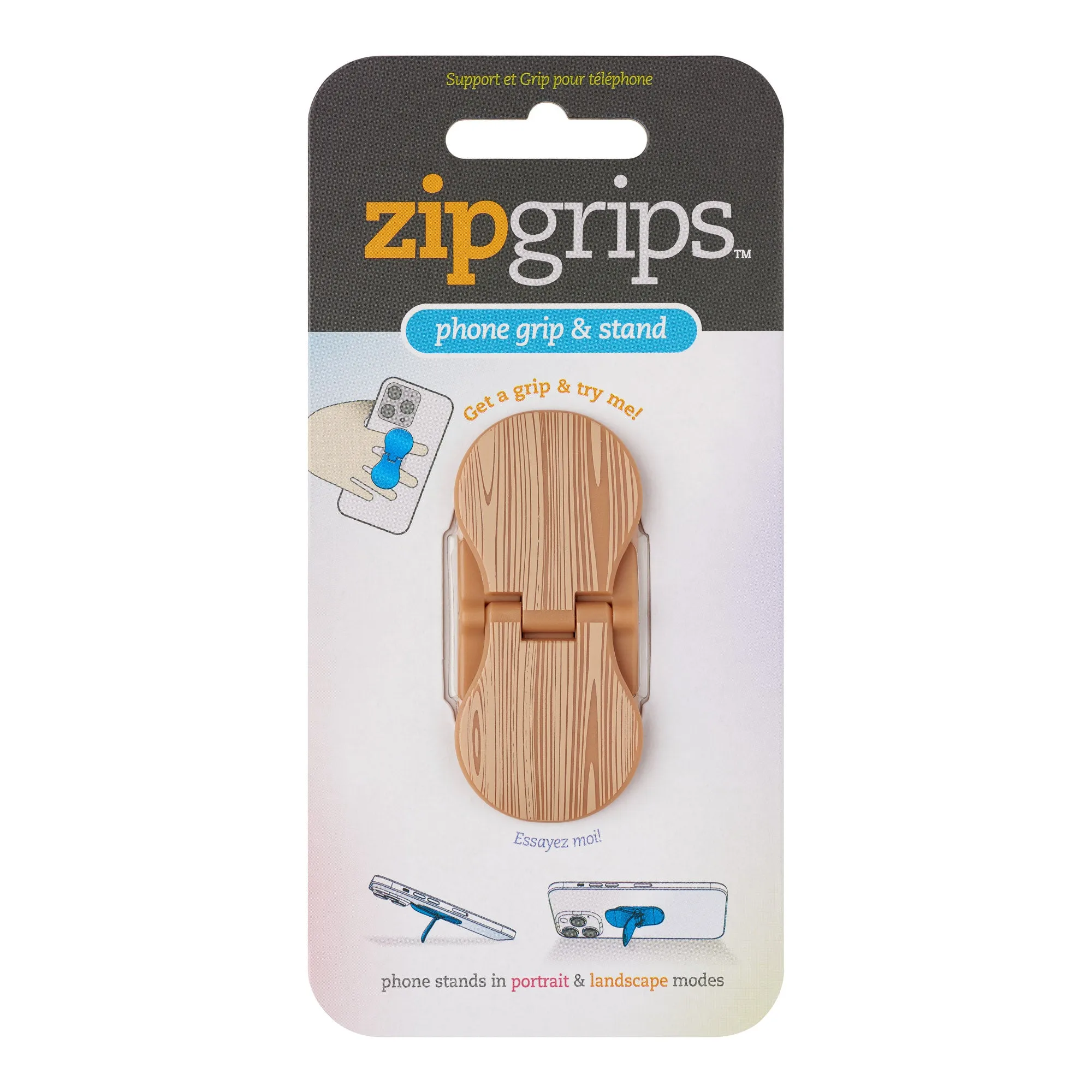 ZipGrips Phone Holder - Wood